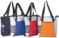 Zippered Tote Bag w/ Mesh Water Bottle Pocket - Kaleidoscope