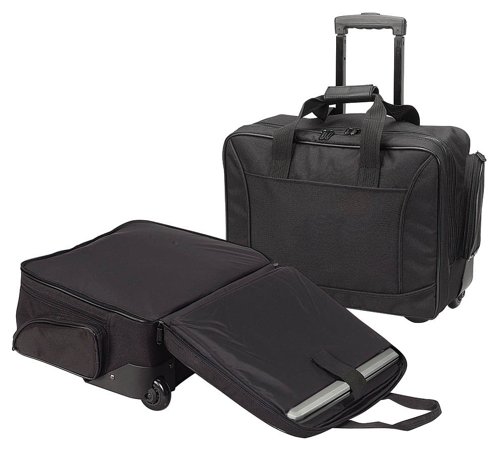 Rolling Laptop Briefcase w/ Multiple Pockets Scan Express