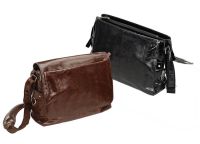 Leather Messenger Bag w/ Dual Side Pockets & Organizer