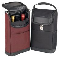 Wine Bottle Bag w/ Foam Padding - Front Pocket - Polyester