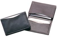 Men's Leather Card Case w/ 2 Inside & 1 Outside Open Pocket