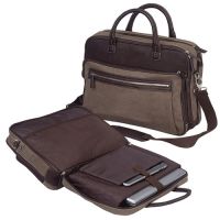 Canvas Laptop Briefcase w/ Computer Sleeve - Bellino Autumn
