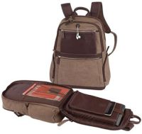 Laptop Backpack w/ 17" Sleeve & Leather Trim - Bellino Autumn