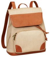 Canvas Backpack w/ Luxe Leather Trim - Bellino Bella
