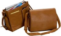 Leather Laptop Messenger Bag w/ Pockets - Bellino Cancun