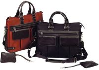Leather Tote Bag w/ Padded Sleeve & Pockets - Bellino Euro
