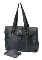 Leather Tote Bag w/ Padded Compartment - Bellino Madison