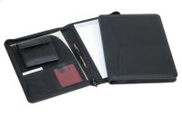 Leather Padfolio w/ Writing Pad & Zipper Closure - Bellino