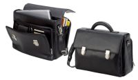 Leather Laptop Briefcase w/ 15.4" Sleeve - Bellino Monte Carlo
