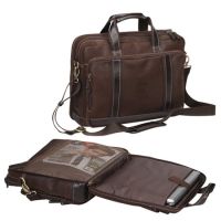 Leather Laptop Briefcase w/ Tablet Sleeve - Bellino Outback