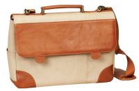 Canvas Laptop Briefcase w/ 15" Padded Sleeve - Bellino Russo