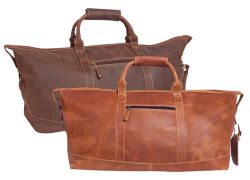 Leather Duffle Bag w/ Zip Pocket - Canyon Outback Little River