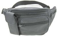 Leather Fanny Pack w/ Multiple Pockets - Black