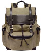 Canvas Backpack w/ Napa Leather Trim - Bellino Drake