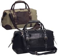 Canvas Duffle Bag w/ Leather Trim - Bellino Lone Star