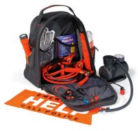 Car Safety Kit w/ Air Compressor - Jumper Cables & Flag