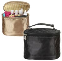 Cosmetic Bag w/ Four Elastic Pockets - Quilted Satin - Savvy