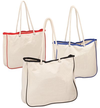 canvas bag with rope handles