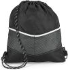 Drawstring Backpack w/ Dual Front Mesh Pockets - Chevron
