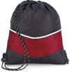 Drawstring Backpack w/ Dual Front Mesh Pockets - Chevron