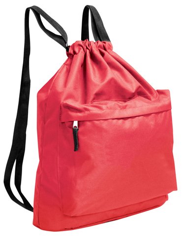 Drawstring Backpack w/ Thick Webbed Straps - Polyester