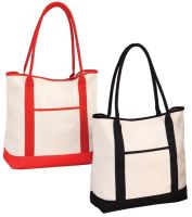 14 oz. Cotton Tote Bag w/ Color Accent Trim
