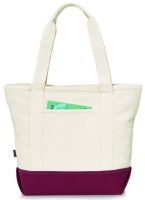 14 oz. Cotton Tote Bag w/ Zippered Closure - Newport