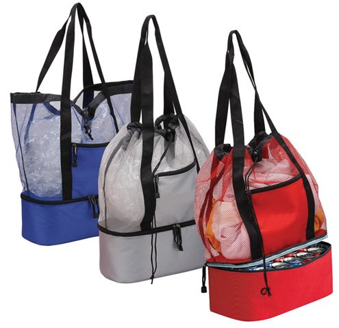 Insulated Tote Bag - Cooler Compartment & Drawstring Closure