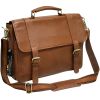 Leather Laptop Briefcase w/ Laptop & Tablet Sleeves - Marshall