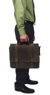 Leather Laptop Briefcase w/ Sleeve - Canyon Outback Old Fort