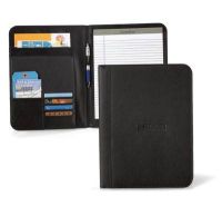 Leather Padfolio w/ Multiple Pockets & Pen Loop - Cityscape