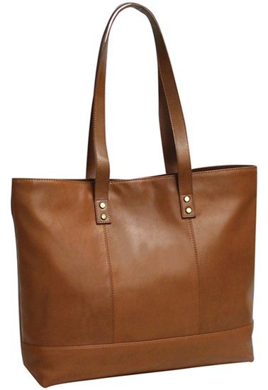 leather tote with luggage sleeve