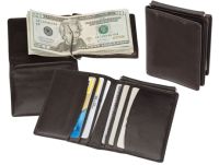 Men's Leather Money Clip Wallet w/ 6 Slots - Lamb Skin