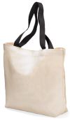 9 oz. Cotton Tote Bag - 15.5" Wide - Colored Handles