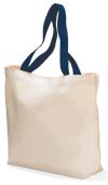 9 oz. Cotton Tote Bag - 15.5" Wide - Colored Handles