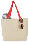 9 oz. Cotton Tote Bag - 15.5" Wide - Colored Handles