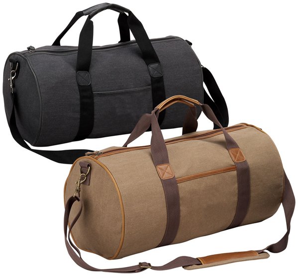 19&quot; Canvas Duffle Bag w/ Faux Leather Trim - Tahoe