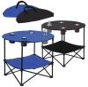 Picnic Folding Table w/ Metal Frame - 4 Cup Holders - Portable