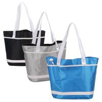 Shopping Tote Bag w/ Lined Interior & Multiple Pockets - Retro