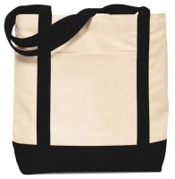 16" Cotton Tote Bag w/ Snap Closure - Two Tone - Ensign