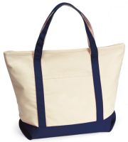 16 oz. Cotton Tote Bag w/ Zipper - 21" Wide - Harbor Cruise