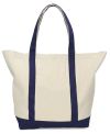 22" Cotton Tote Bag w/ Front Pocket - 14 oz. - Admiral