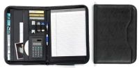 Zippered Padfolio w/ Calculator & Multiple Pockets - Wall Street
