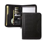 Zippered Padfolio w/ Multi-Function Organizer - Wall Street II