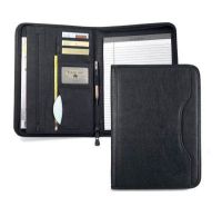 Zippered Padfolio w/ Multi Pocket Organizer - Faux Leather